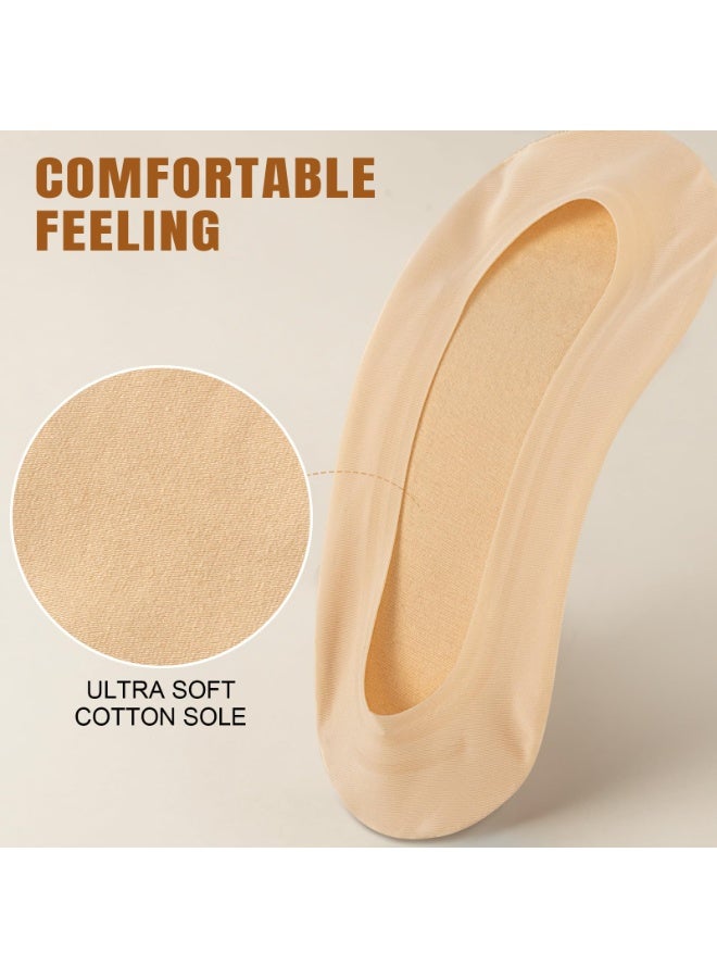 3 Pairs No Show See Invisible Socks Women, Skin Thin Nylon Liner Socks for Flats Non Slip, Spring Summer - Image 3