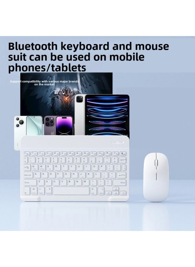 Generic - Bluetooth Keyboard Tablet Universal High-value Cartoon Office Mouse Keyboard Wireless Control Suit For IPad-Color:Lavender Purple-Product Type:10inch Bluetooth Keyboard + Single-mode Mouse Set - Image 1