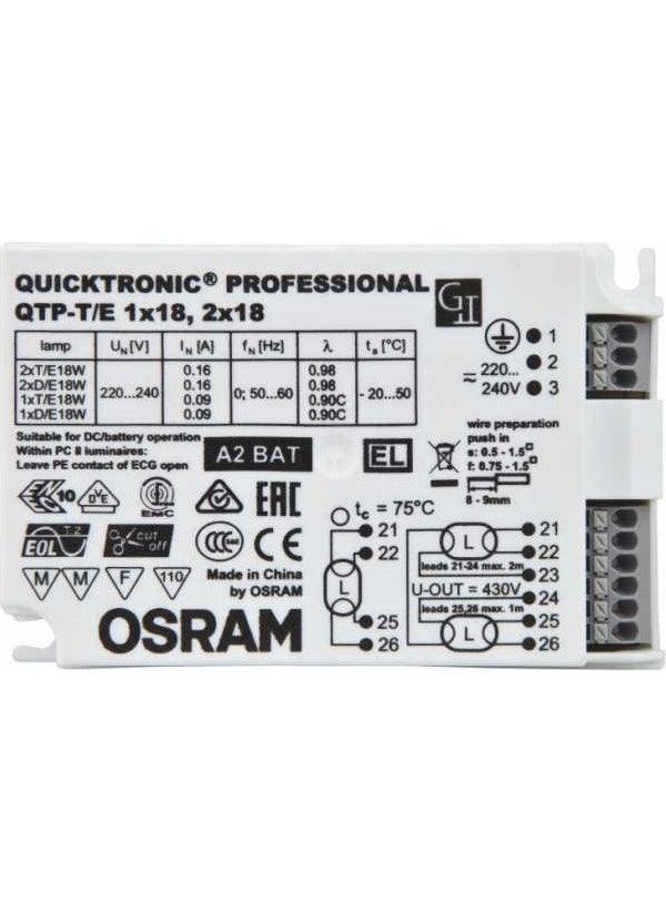 Osram 1X18, 2X18 Electronic Ballast 