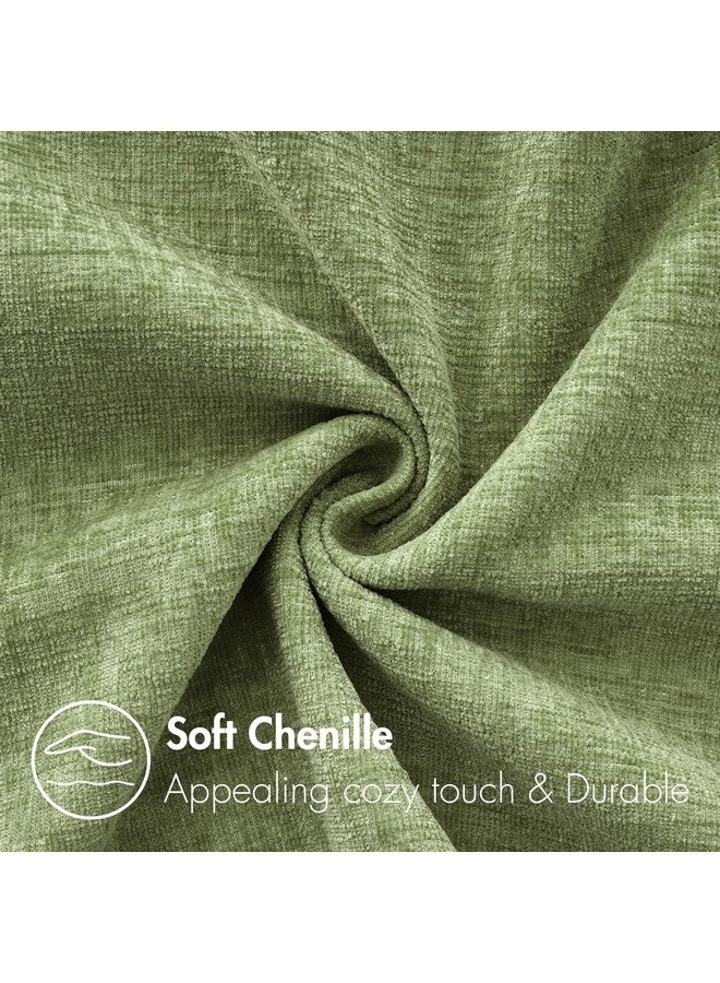 MIULEE MIULEE Pack of 2 Couch Throw Pillow Covers 20x20 Inch Spring Soft Sage Green Chenille Pillow Covers for Sofa Living Room Solid Dyed Pillow Cases  - Image 2