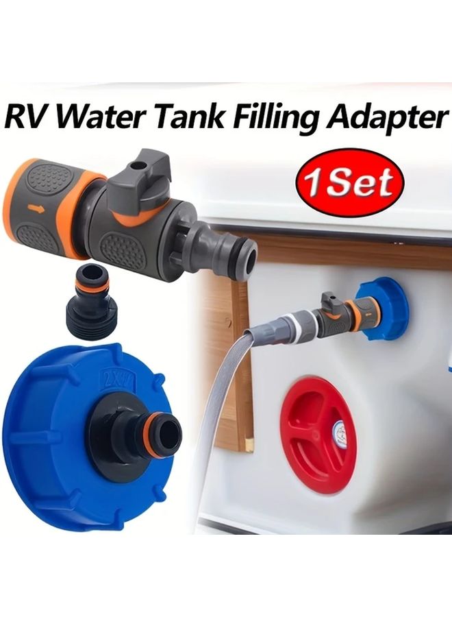1 Set RV Water Tank Filling Adapter with Quick Connector Durable PVC Multiple Fittings - Image 2