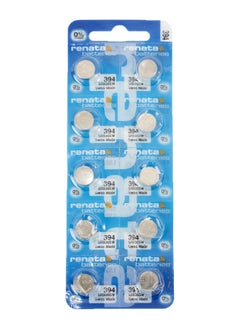 Renata wristwatch battery - Swiss made, 1.55V button cell, Renata Long Life Battery, Strap (10 pcs) 394-3, SR936SW