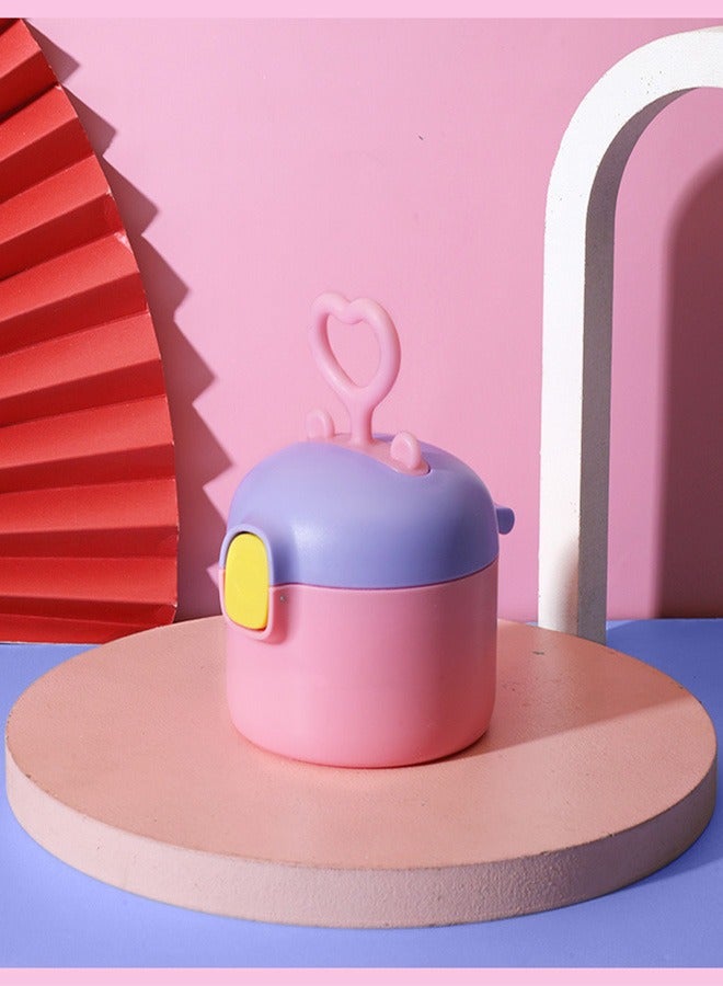 Baby Milk Powder Dispenser Milk Powder Storage Container Food Storage Toddler Snack Containers Milk Powder Storage Box with Spoon(Pink) - Image 2