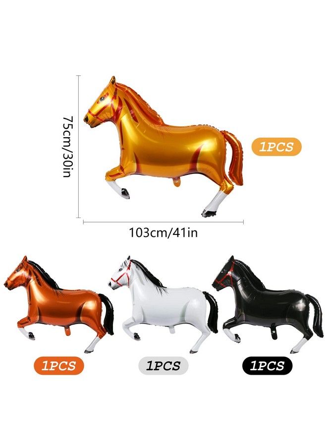 EVERMARKET 4 Pieces 41 Inch Large Horse Balloon Horseshaped Balloons Foil Aluminum Themed Party Decorations For Birthday Baby Shower Cowboy Supplies4 Colors White - Image 3