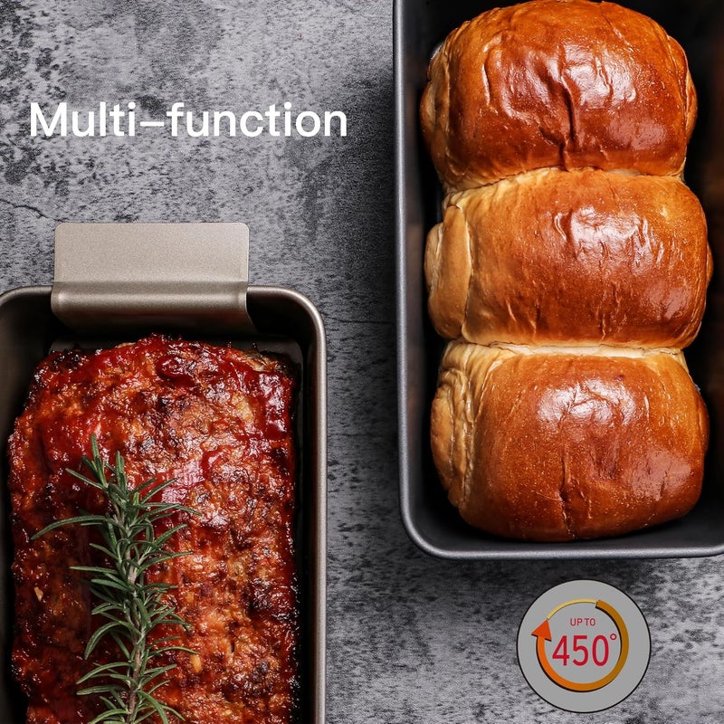 HONGBAKE Meatloaf Pan with Drain Tray - Healthy Nonstick Meat Loaf Pan with Insert That Drain Grease, Perfect Baking Loaf Pan Reduce The Fat and Kick Up The Flavor, Space Grey - Image 5