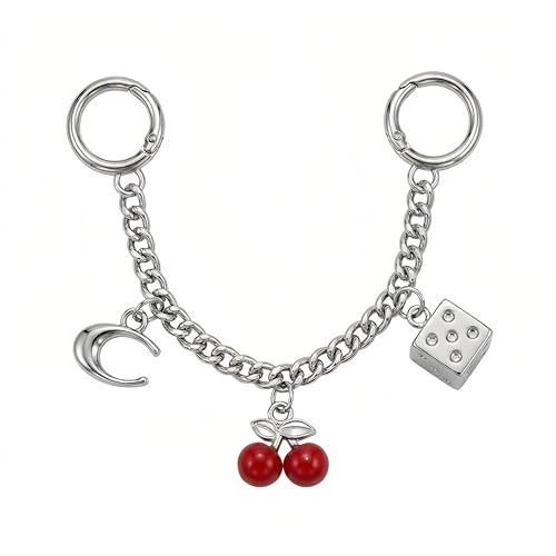 SOPKTA Bag Charms Keychain - Cute Purse Charms Chain ，Cherry Bag Charm，Bag Charms for Handbags，Purse chain For Women - Cherry-silver - Image 1