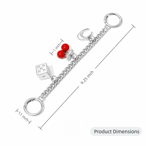 SOPKTA Bag Charms Keychain - Cute Purse Charms Chain ，Cherry Bag Charm，Bag Charms for Handbags，Purse chain For Women - Cherry-silver - Image 3