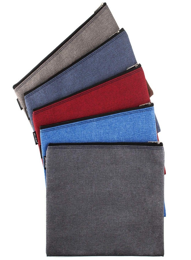 CenterZ 5 Pack Canvas Zipper Tool Bag Set, 13x9.5 inch 16oz Heavy Duty Waterproof Multipurpose Utility Multi Tool Storage Pouch Case for Organizing and Sorting Household Tools, Spare Parts (5 Colors) - Image 1