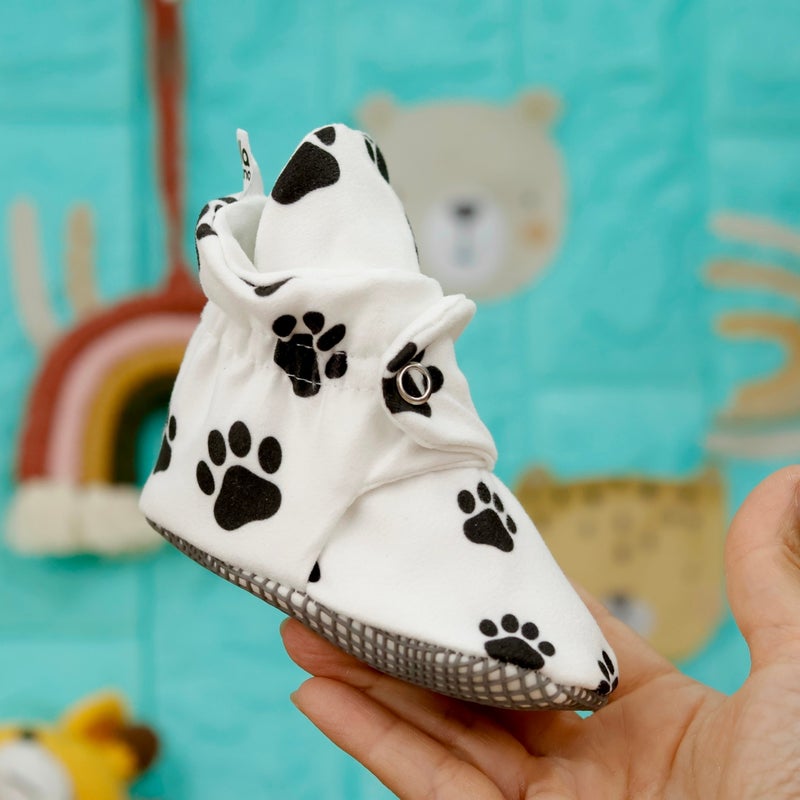 Ella Bonna Organic Cotton Baby Slippers, Non-Slip Sole, Newborn Booties, Home Nursery Shoes, Dog Booties  - Image 5