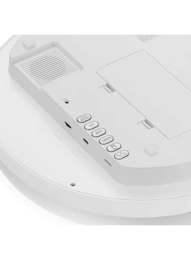 الفاتحة ساعة أذان الفجر رقمية تناظرية 2025 بشاشة بيضاء، تقويم هجري وميلادي، 10 أصوات أذان، منبه ومواقيت صلاة تلقائية للمسجد والمنزل - Image 4