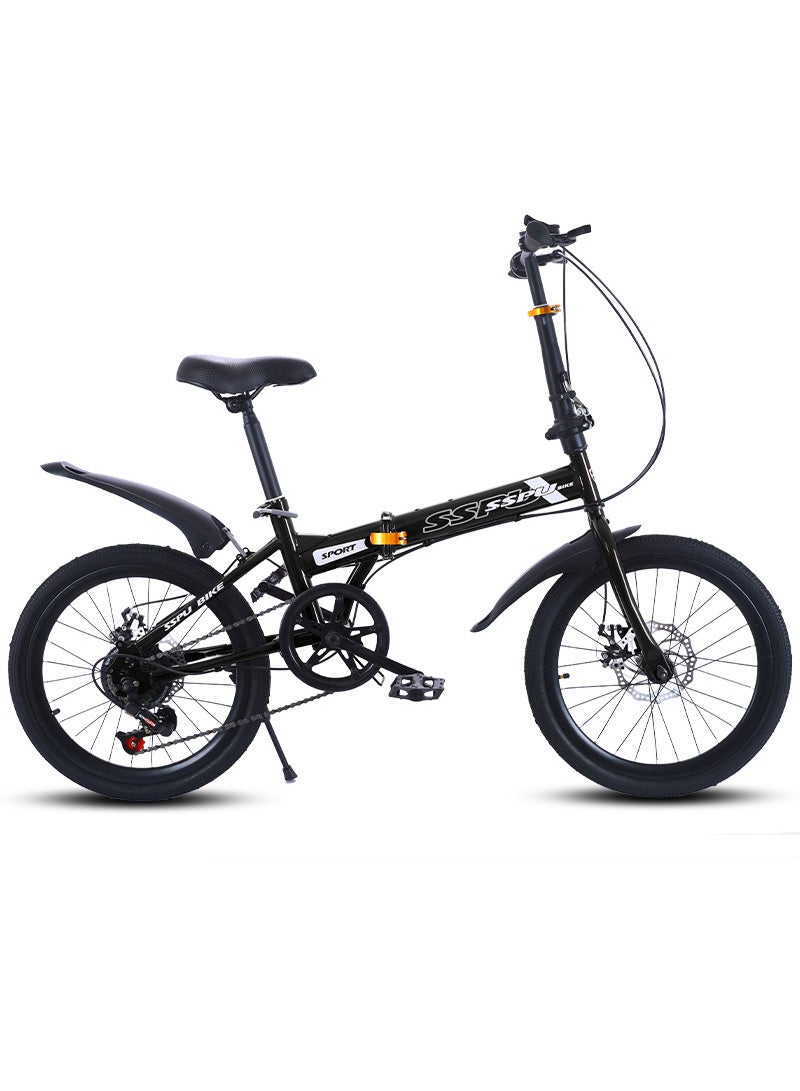 Sharpdo 20in Folding Bike, 7 Speed Foldable City Bike, Carbon Steel Bicycle for Adults, Foldable Bicycle with Adjustable Seats & Disc Brake for Traveling & Exercising - Image 1
