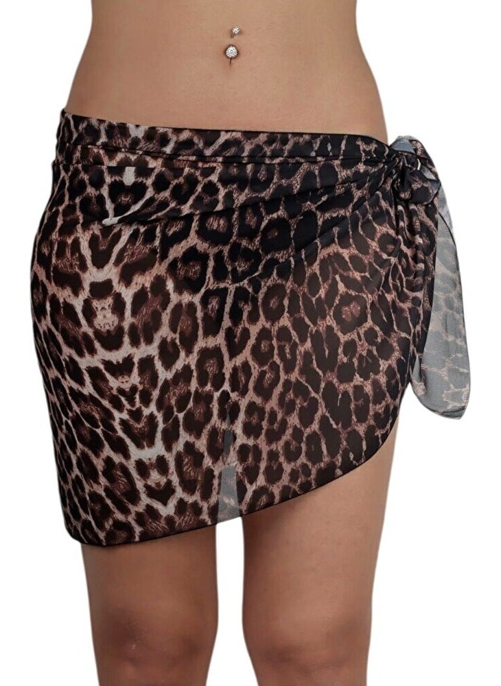 Pistore Short Tied Leopard Skirt Pareo  - Image 1