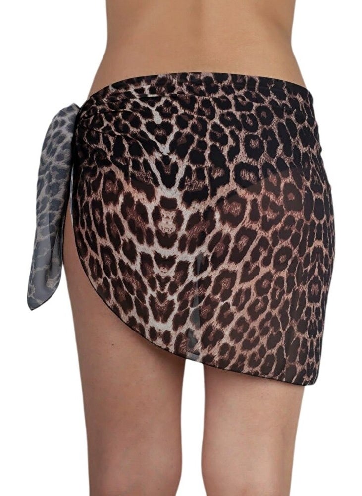 Pistore Short Tied Leopard Skirt Pareo  - Image 2