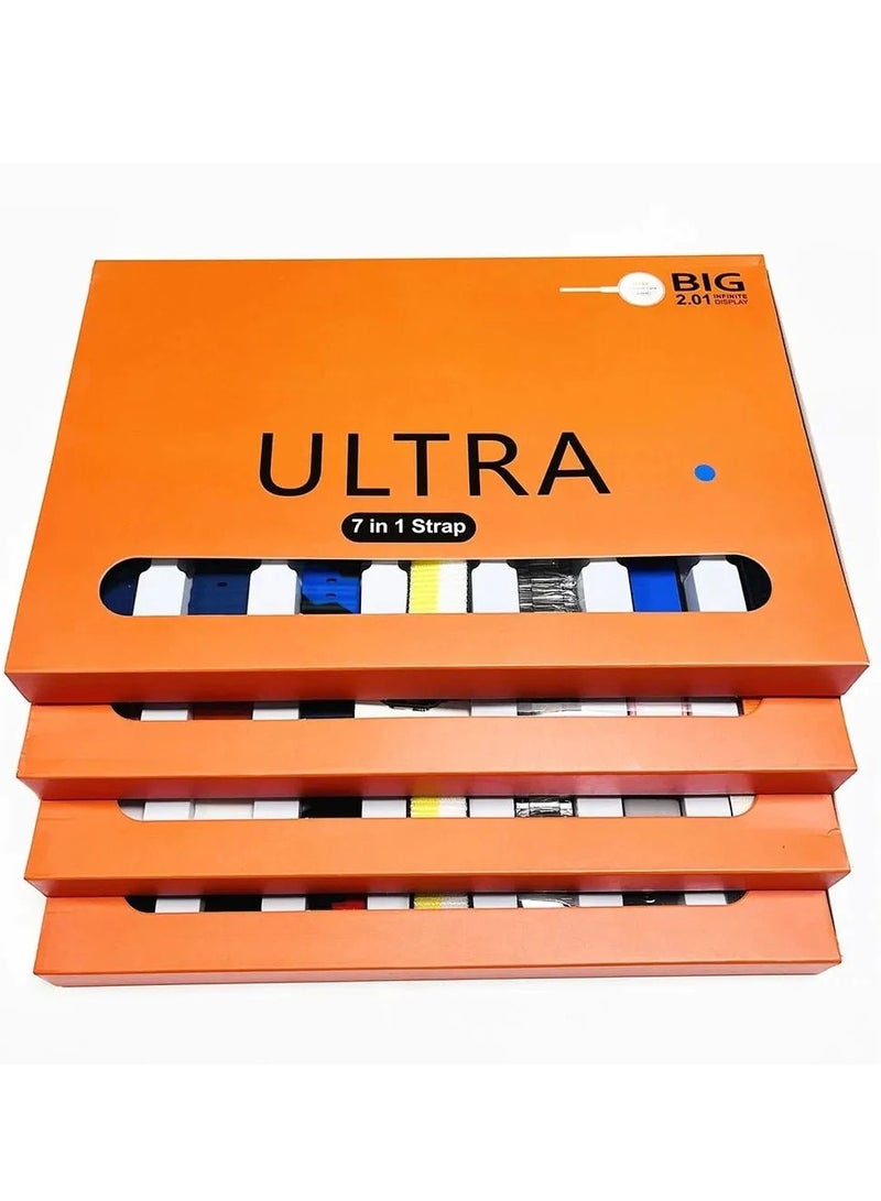 سي سي اي تي ساعة ذكية Ultra 7 in1 مع متعقب اللياقة البدنية الرياضية ساعة رياضية 8 بالإضافة إلى حزام بديل 49 مللي متر