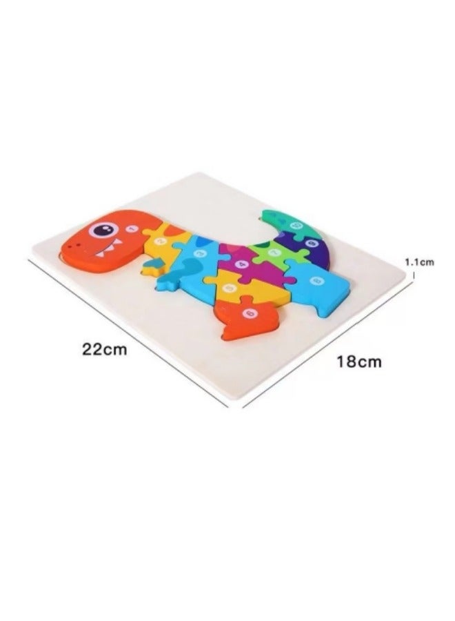 Children's Three-Dimensional Dinosaur Puzzle Large Particle Building Blocks Baby Early Education Educational Toys Boys And Girls Assembled Desktop Toys  - Image 2