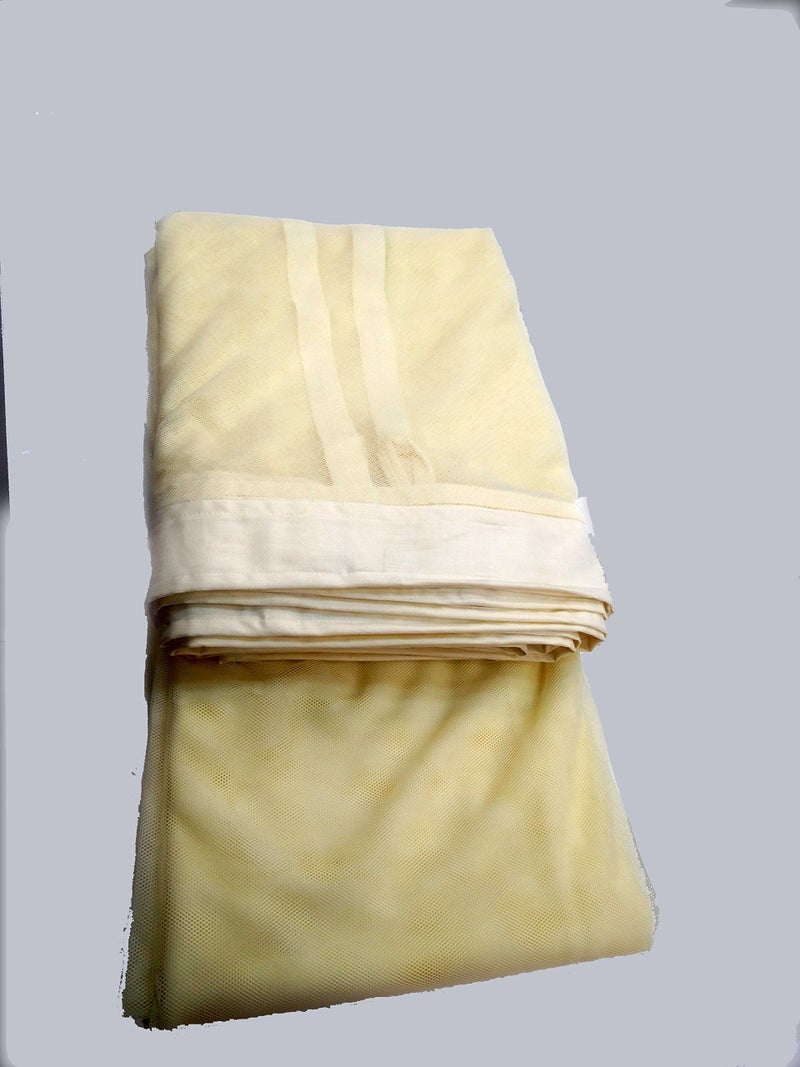 Ans Cotton Mix Mosquito net Pure Cotton Border on Top and Bottom Allergy Free (Ivory, 4 x 6.5 ft Single Bed) - Image 2
