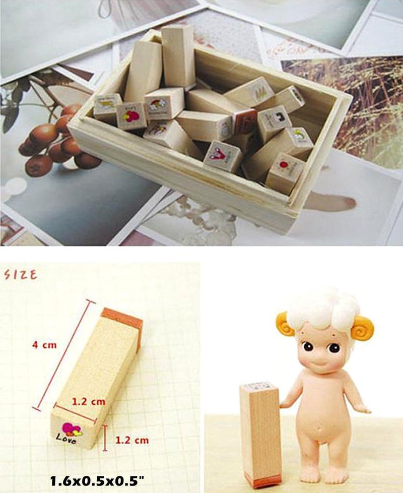 ALIMITOPIA Diary Stamp Set,Wooden Rubber Signet for Children DIY Scrapbooking Planner Card Making(40pcs,Happy Day) - Image 3