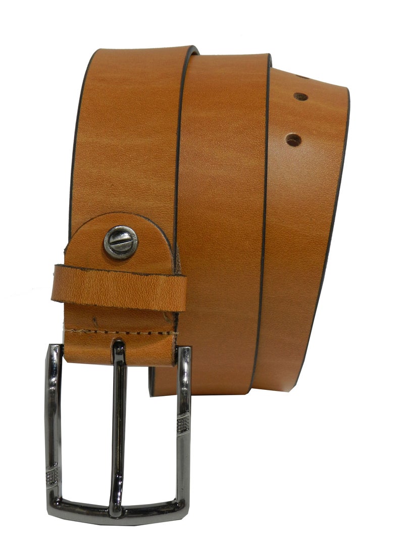 LAVERI LEATHER GENUINE LEATHER 40MM FORMAL AND CASUAL TAN BELT FOR MENS - Image 2