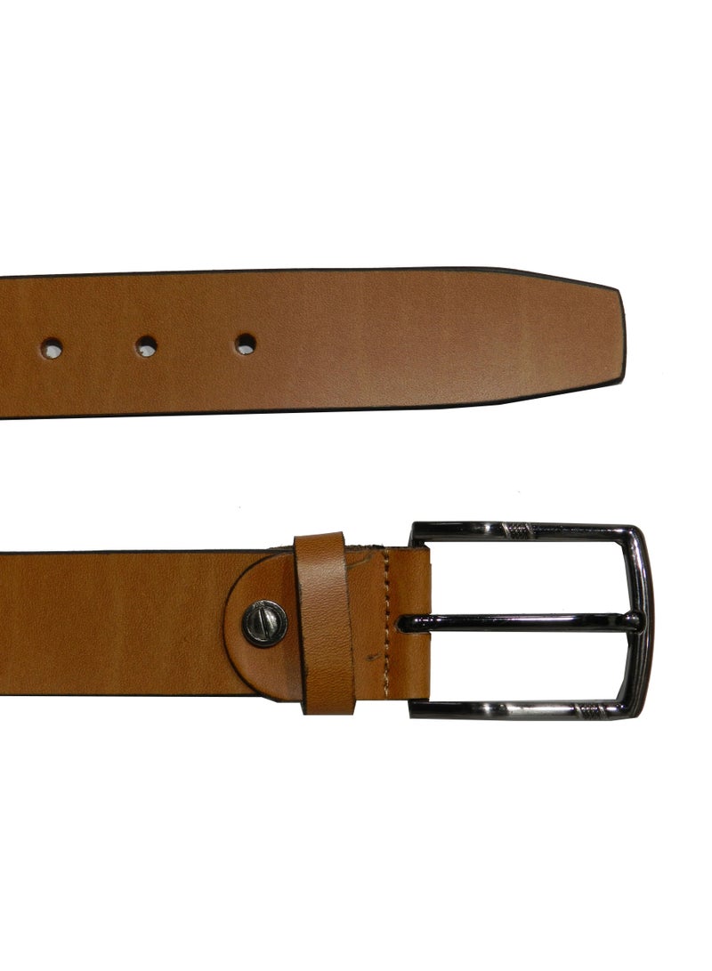LAVERI LEATHER GENUINE LEATHER 40MM FORMAL AND CASUAL TAN BELT FOR MENS - Image 5