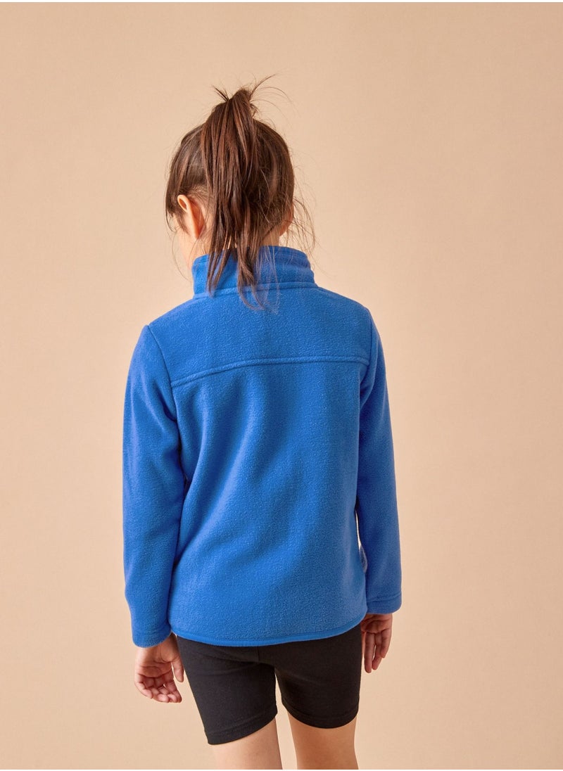 Next Stylish Kids Zip Through Blue Fleece School Jacket - No Logo and Print  - Image 2