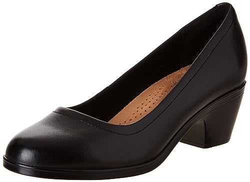Clarks Women's Emily2 Ruby Pump, Black Leather, 8 - Image 1