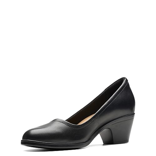 Clarks Women's Emily2 Ruby Pump, Black Leather, 8 - Image 5