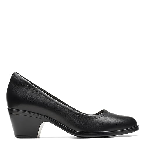 Clarks Women's Emily2 Ruby Pump, Black Leather, 8 - Image 3