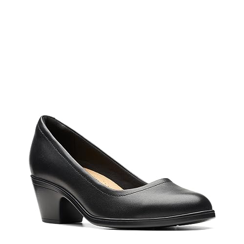 Clarks Women's Emily2 Ruby Pump, Black Leather, 8 - Image 2