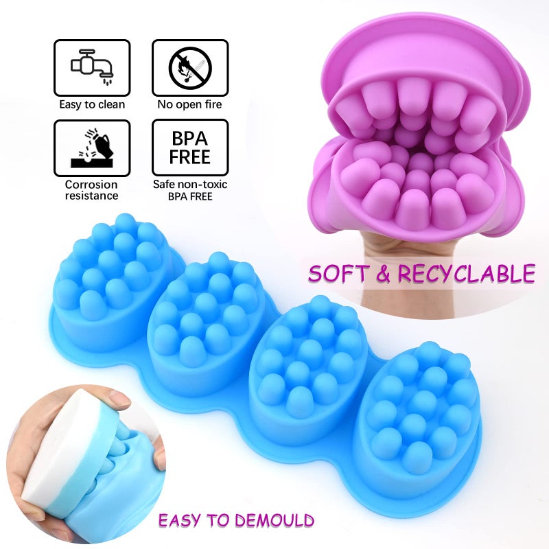Actvty Silicone Massage Bar Soap Molds, 2 Pack 3D Hair Comb Ice Mold, Hair Brush Silicone Soap Molds for Soap Making, DIY Unique Hair Masks Salon Spa Scalp Massager - Image 2
