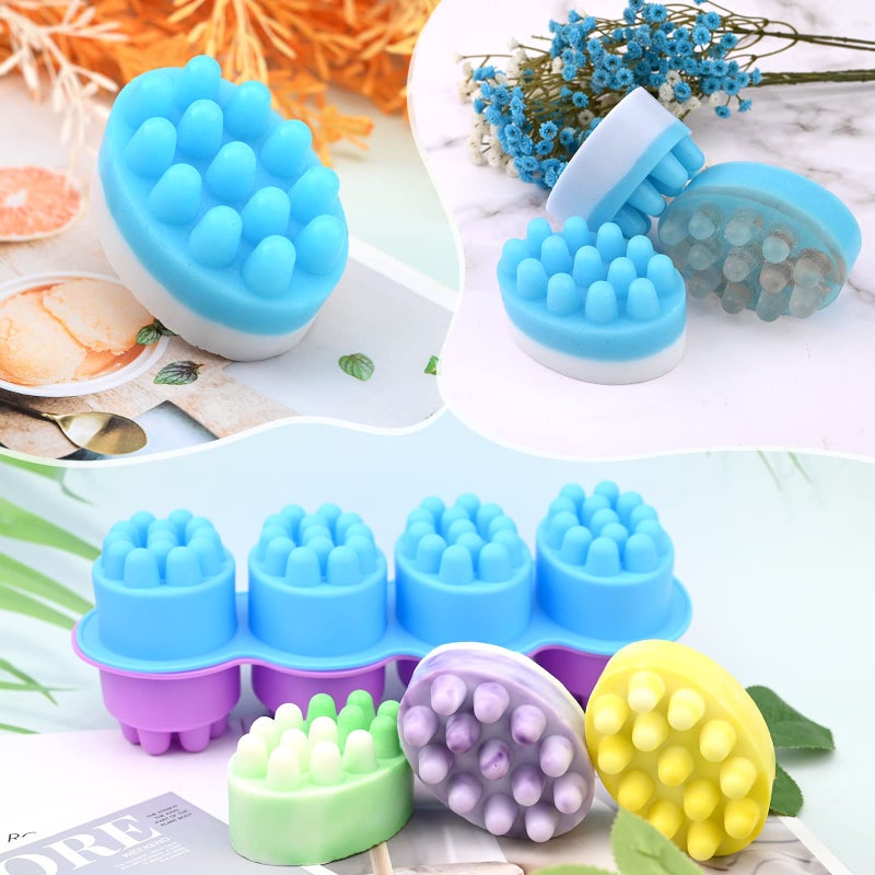 Actvty Silicone Massage Bar Soap Molds, 2 Pack 3D Hair Comb Ice Mold, Hair Brush Silicone Soap Molds for Soap Making, DIY Unique Hair Masks Salon Spa Scalp Massager - Image 3