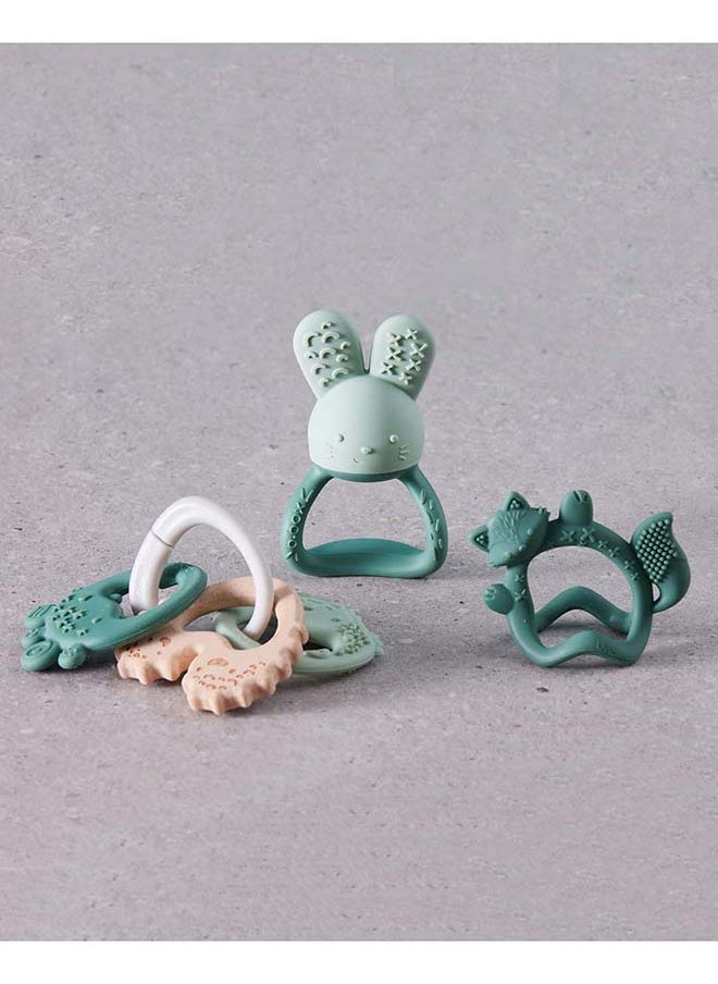 b.box Multi-Sensory Silicone Innovative Wrist Teether - Sage, 3 Months +  - Image 2