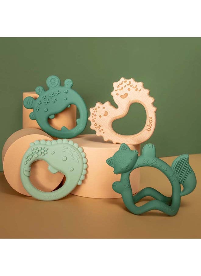 b.box Multi-Sensory Silicone Innovative Wrist Teether - Sage, 3 Months +  - Image 4