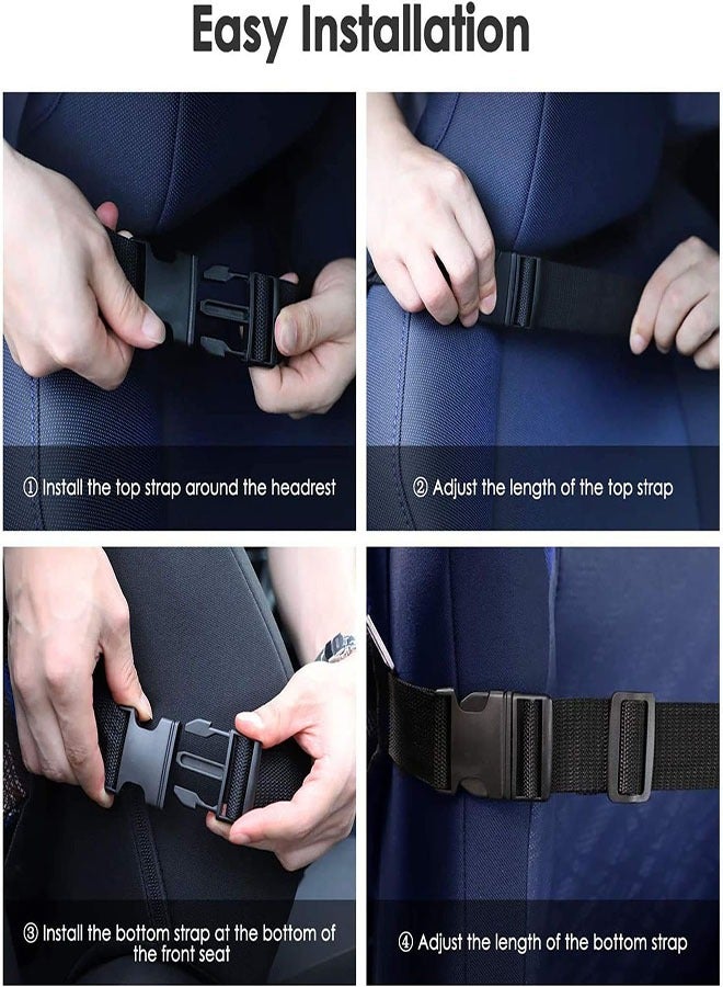 Car Backseat Organizer, 2 Pack Car Organizer Back Seat with Tablet Holder, 6 Storage Pockets Seat Back Protectors Kick Mats for Kids Toddlers, Travel Accessories - Image 4