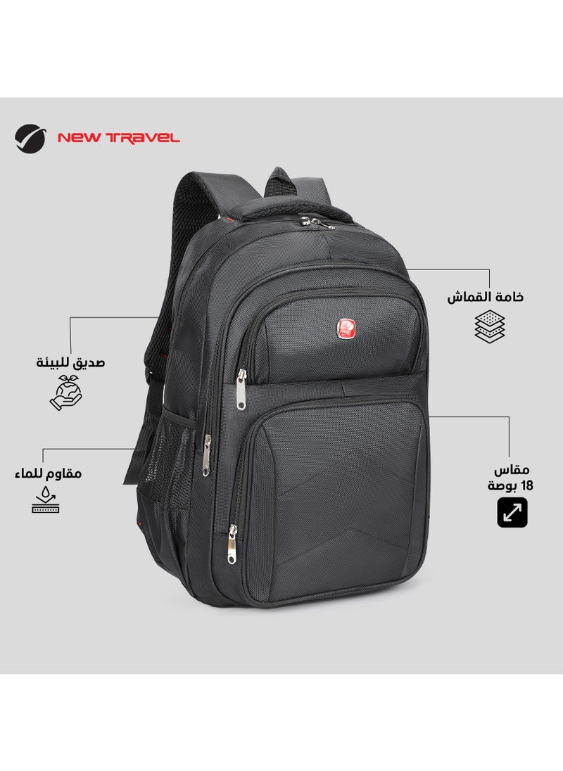 NEW TRAVEL New Travel | Laptop Backpack | School & College Bag | Model 2023-18 | Unisex | 18 Inches | Soft Material | Fabric  - Image 2