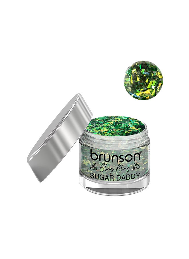brunson Acrylic Nail Powder DIP And Buff System, Sugar Daddy Glittered 30ml BABS09