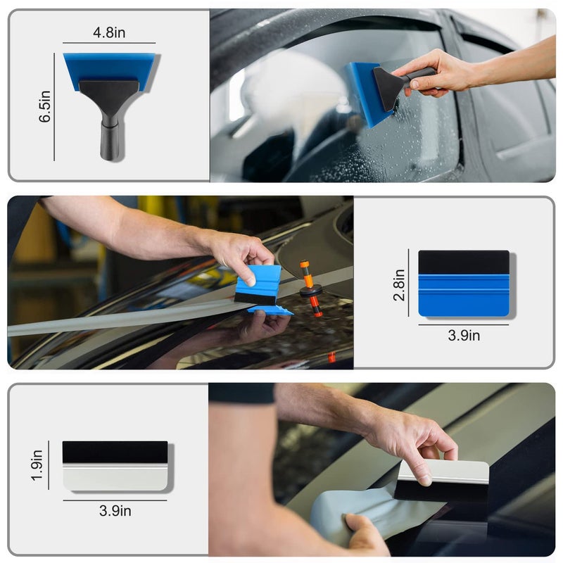 YXGOOD 9 Pcs Vehicle Car Window Tint Application Tools Kit Glass Protective Film Installing Tool Car Window Film Squeegee Auto Vinyl Wrap Installation Kit for Vinyl (9) - Image 3