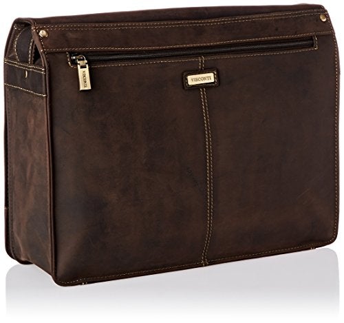 Visconti Harvard Distressed Leather Messenger Bag, Mocha, One Size - Image 2