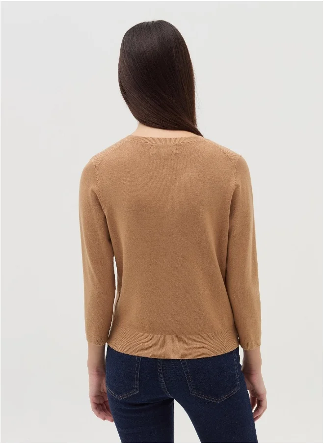 او في اس Cardigan with three-quarter sleeves