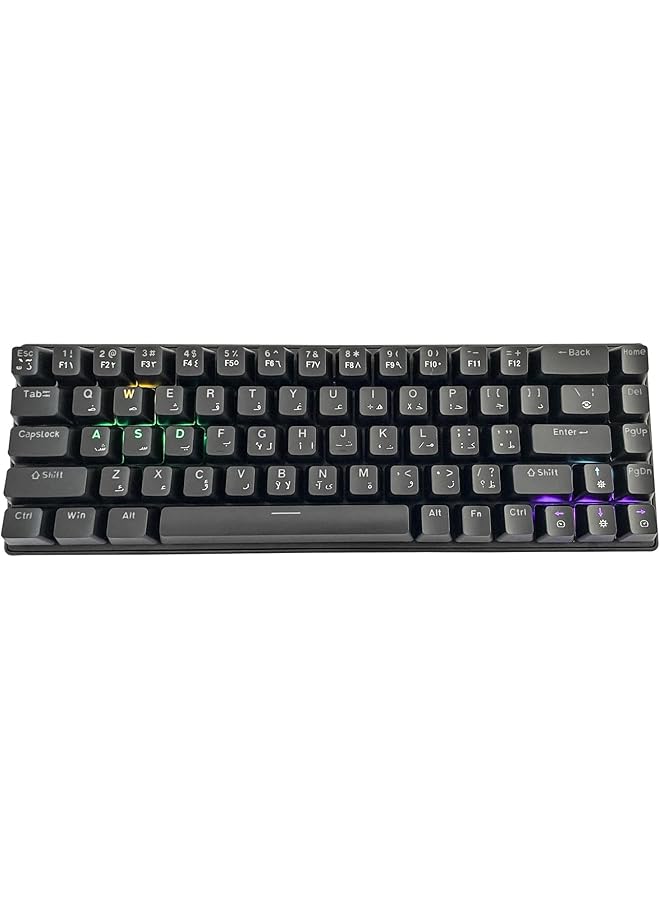 لوحة مفاتيح ميكانيكية للألعاب 68 مفتاحًا 60% أحرف عربية/إنجليزية بإضاءة خلفية RGB USB C اتصال سلكي - Image 5