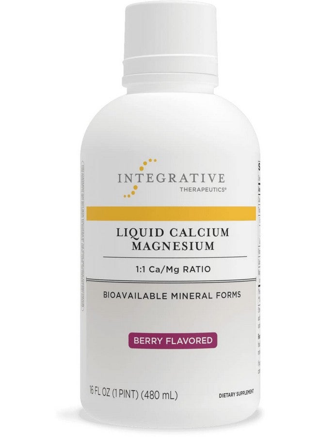 Integrative Therapeutics Liquid Calcium Magnesium - 1:1 Calcium to Magnesium Ratio - Mineral Supplement with Vitamin D3 - Bone Health Supplement for Men and Women* - 16 fl oz, Berry Flavored - Image 1
