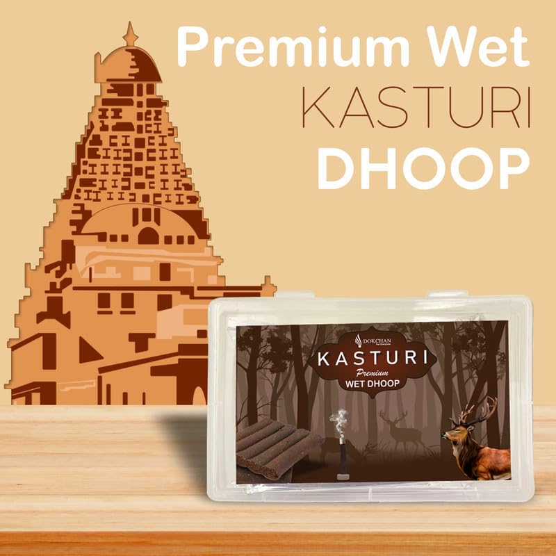 DOKCHAN Premium Wet Dhoop Long Lasting Fragrance for Home Meditation Air Purifier Daily Pooja Rituals All Festivals (10 Sticks in 1 Box Kasturi Pack of 1) - Image 2