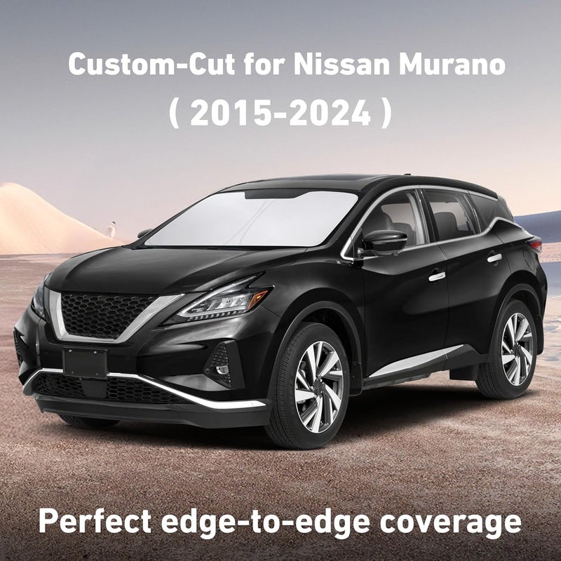 EcoNour Windshield Sunshade for Nissan Murano 2015-2022 2023 2024, Sun Visor for Front Windshield & Window Sun Shade Cover, UV Heat Blocker & Protector, Car Accessories - Image 2