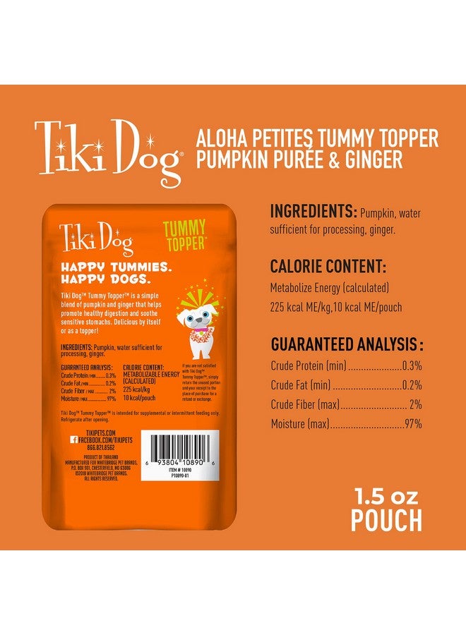 Tiki Dog SingleServe Tummy Topper, GrainFree Pumpkin Purée With Ginger For Sensitive Stomachs, 1.5Oz Pouches (Pack Of 12) - Image 4
