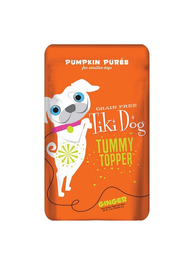 Tiki Dog SingleServe Tummy Topper, GrainFree Pumpkin Purée With Ginger For Sensitive Stomachs, 1.5Oz Pouches (Pack Of 12) - Image 1