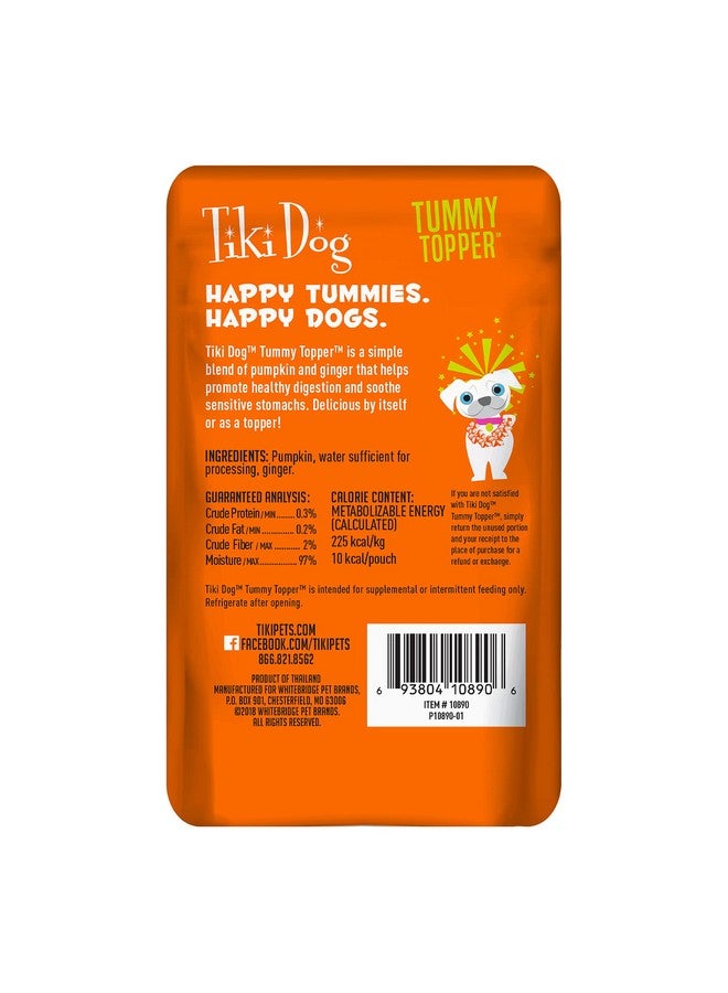 Tiki Dog SingleServe Tummy Topper, GrainFree Pumpkin Purée With Ginger For Sensitive Stomachs, 1.5Oz Pouches (Pack Of 12) - Image 3