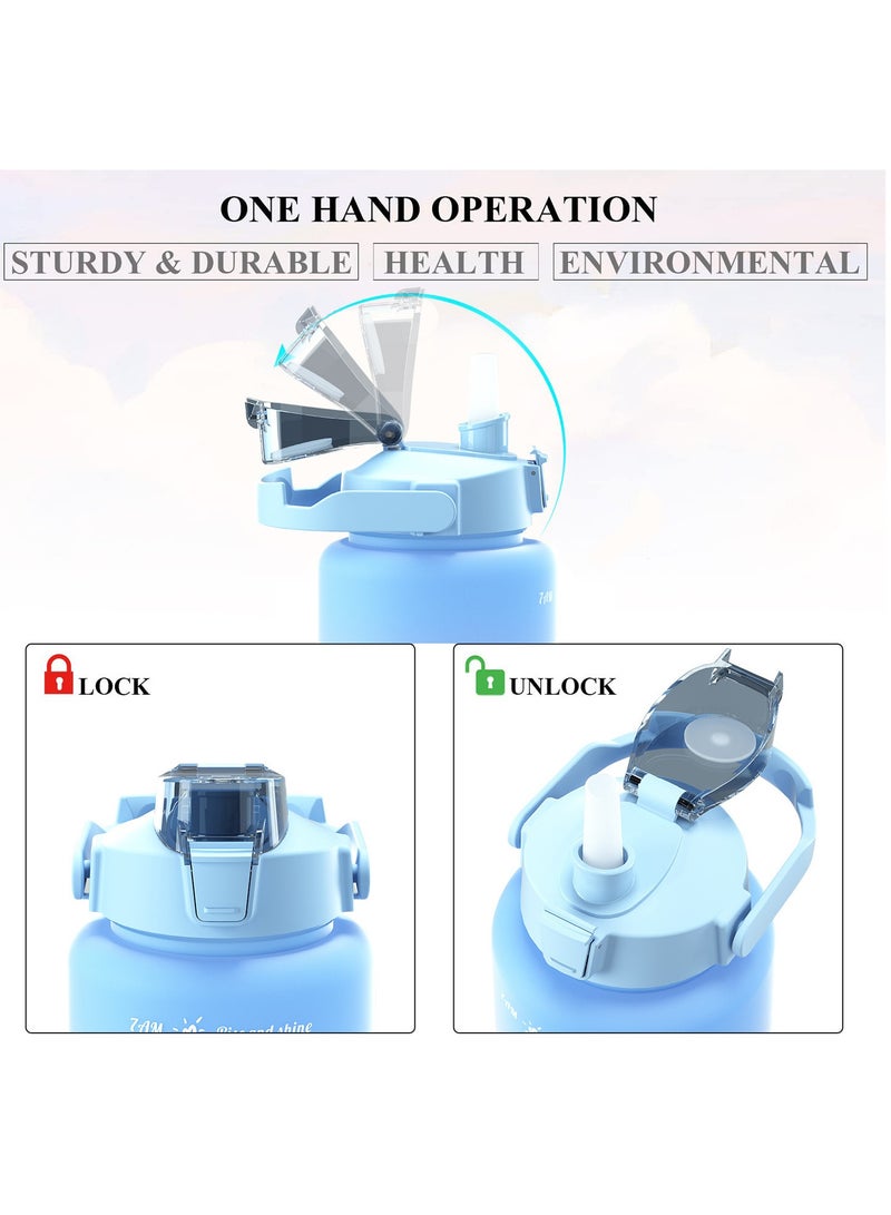 3in1 large-capacity water bottle set, 300ML, 750ML, 2000ml.A water bottle with its own straw and PP material, suitable for students, families, offices and travelers, and a portable water bottle (multi-color) that meets the drinking needs of different users  - Image 4