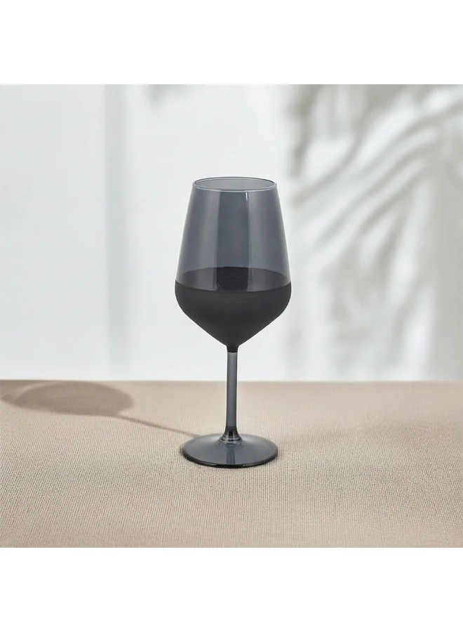 DANUBE HOME Rakle 4-Piece Handmade Brush Effect Wine Glass Set - 490ml Soda Lime Glass, Elegant Grey Design, Ideal for Entertaining & Everyday Use