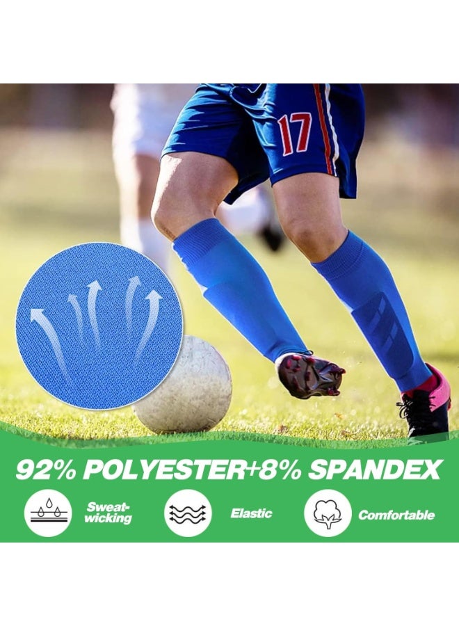 FAYET 4 Pairs Kids & Teens Football Sleeves, Breathable Elastic Shin-Guard Sleeves, Compatible with Shin Guards for Soccer Training & Running (One Size) - Image 3