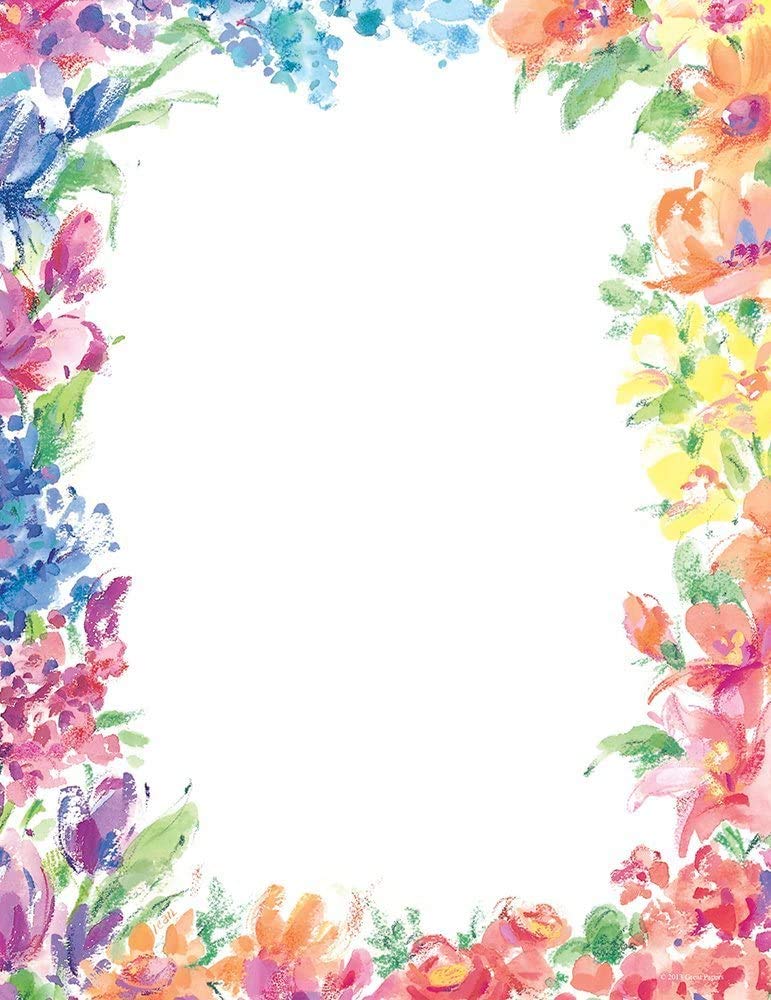 Great Papers! Bright Floral Letterhead, 80 Count, 8.5"x11" (2014333) - Image 1