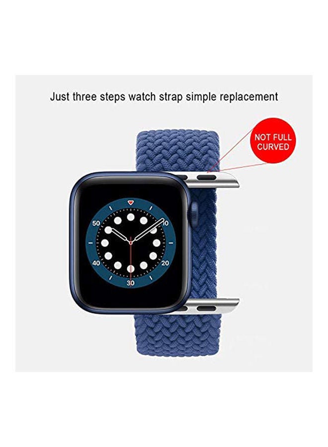 NIBEMINENT Apple watch strap 2020 nylon fabric woven for 44mm 40mm 38mm 42mm Iwatch series 6se 543 Elastic Bracelet Blue - Image 2